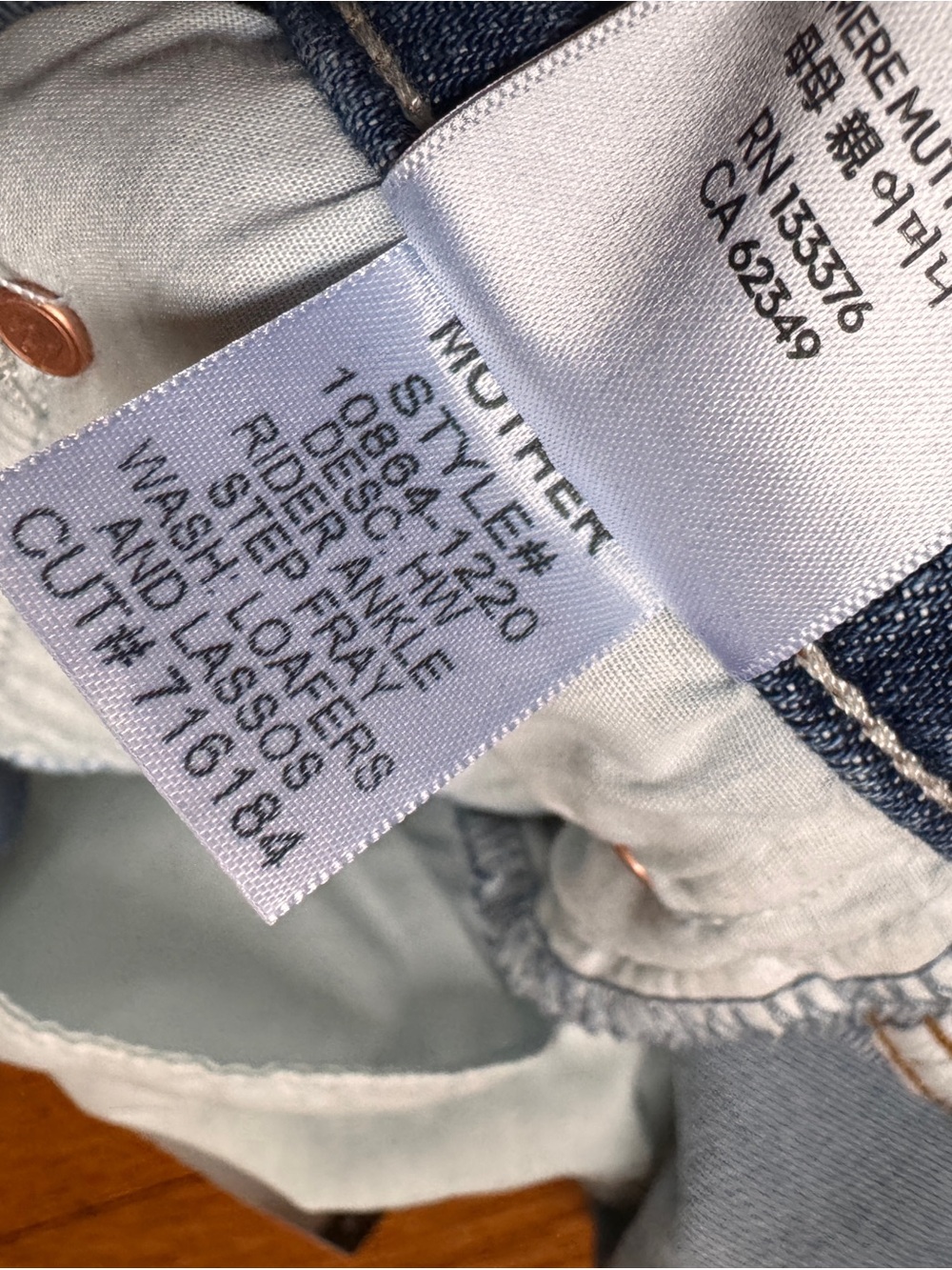 MOTHER High Waisted Rider Ankle Step Fray  Crop Jeans - Blue - Picture 10 of 11